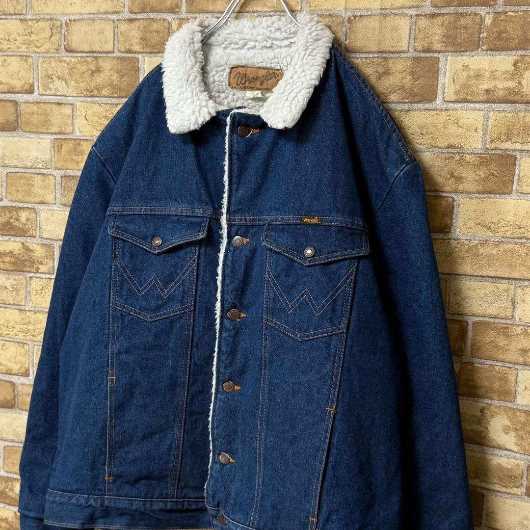 ラングラー　USA製　裏ボア　デニムジャケット　Gジャン　ビッグシルエットXL.