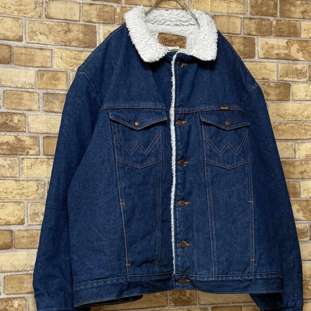 ラングラー　USA製　裏ボア　デニムジャケット　Gジャン　ビッグシルエットXL.