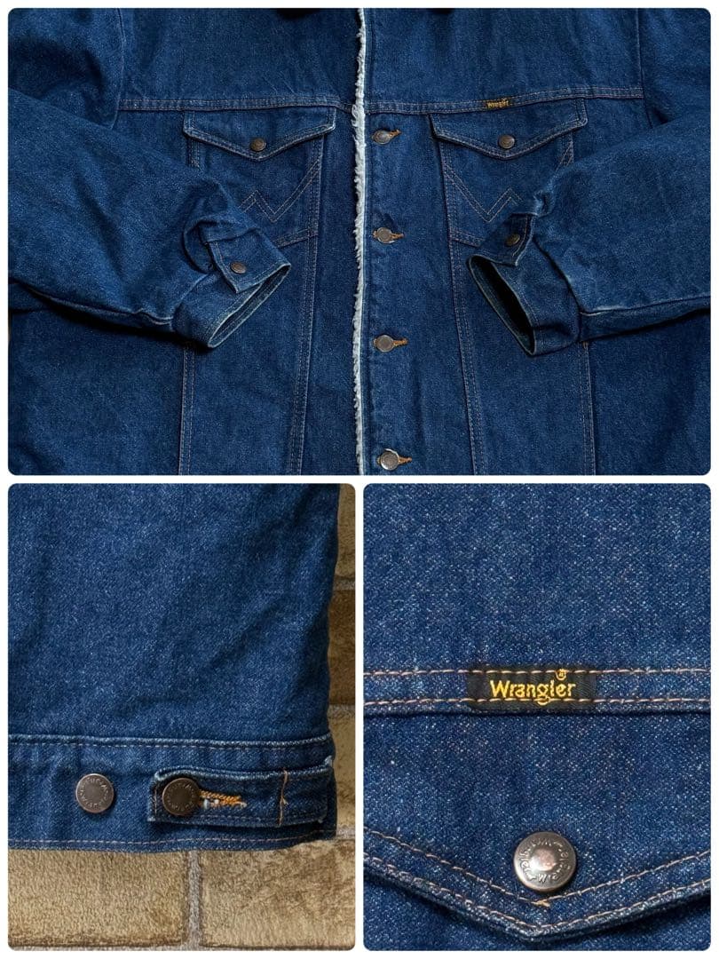 ラングラー　USA製　裏ボア　デニムジャケット　Gジャン　ビッグシルエットXL.