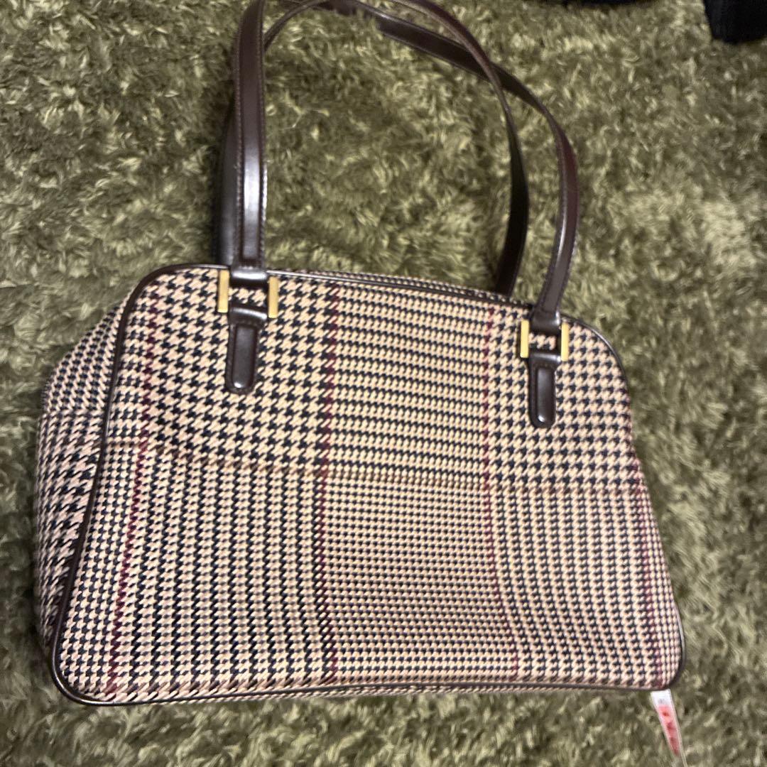美品✨ラルフローレン 千鳥格子 ハンドバッグ ショルダーバッグ 持ち手長め