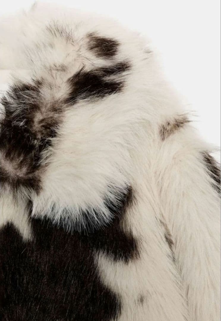 ZARA アニマルプリント フェイクファーショートコート S