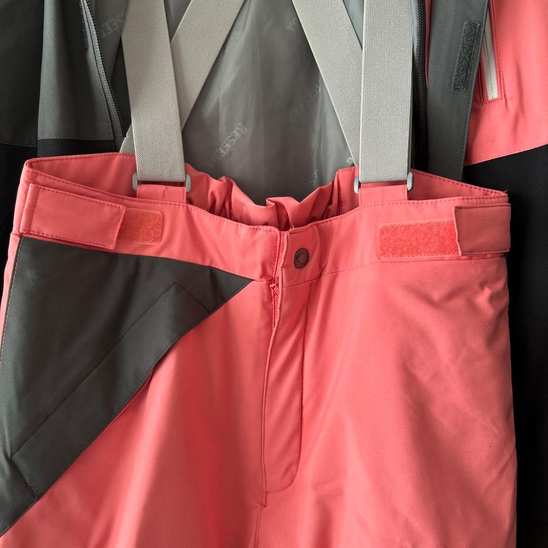 美品✨子ども用スキーウェア グレー/ピンク 160cm