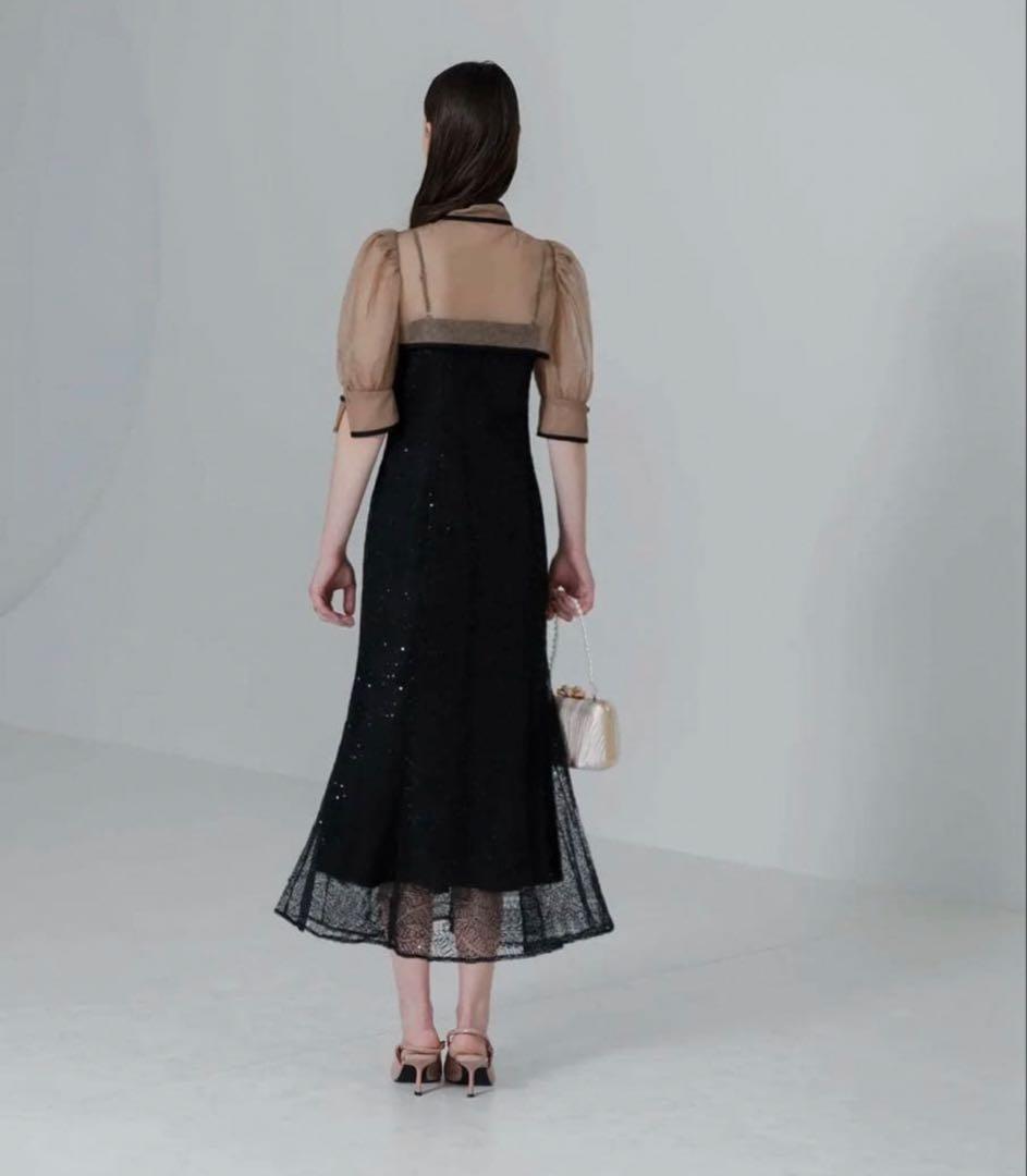 Leja スパンコールボタニカルマーメイドボレロ2WAYワンピースドレス