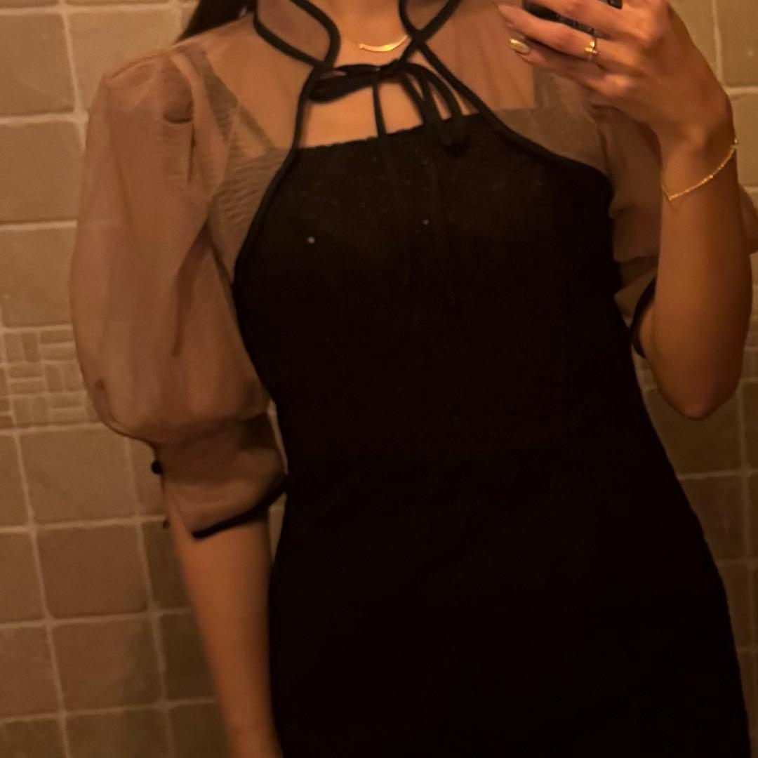 Leja スパンコールボタニカルマーメイドボレロ2WAYワンピースドレス