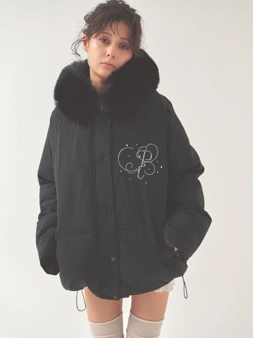 PELLICULE motif puffer coat コート ブラック