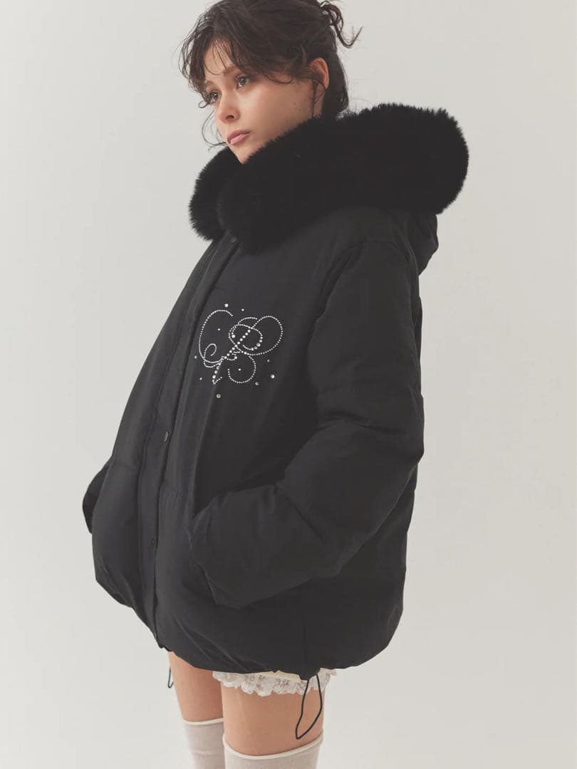 PELLICULE motif puffer coat コート ブラック