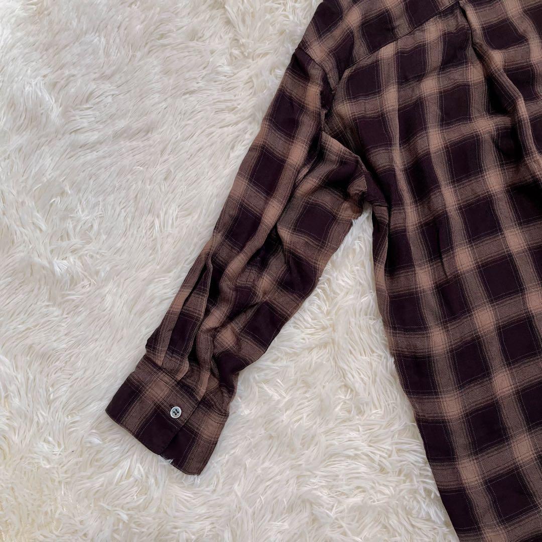 RIVE DROITE ウォッシュドチェックシャツ　ベージュ