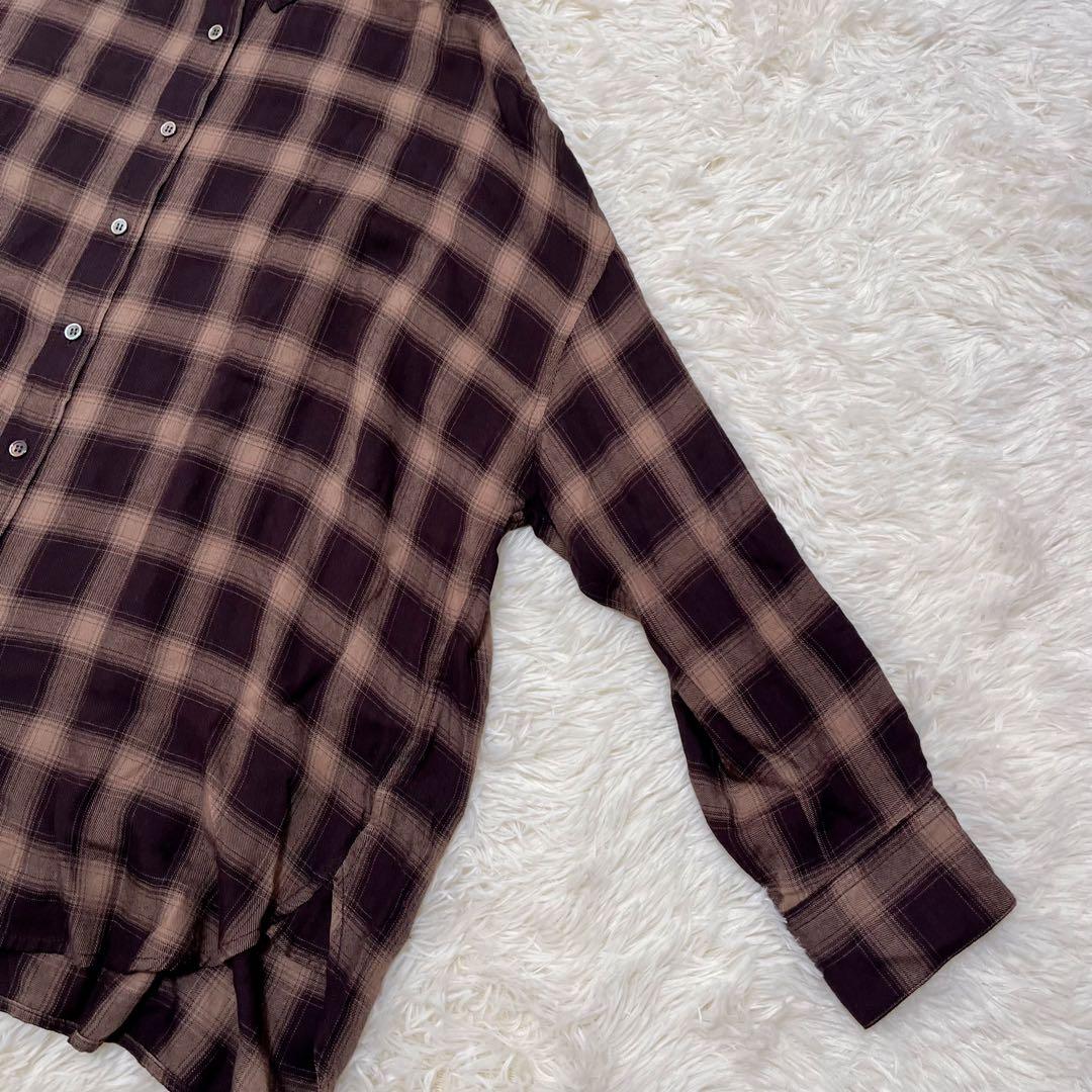 RIVE DROITE ウォッシュドチェックシャツ　ベージュ