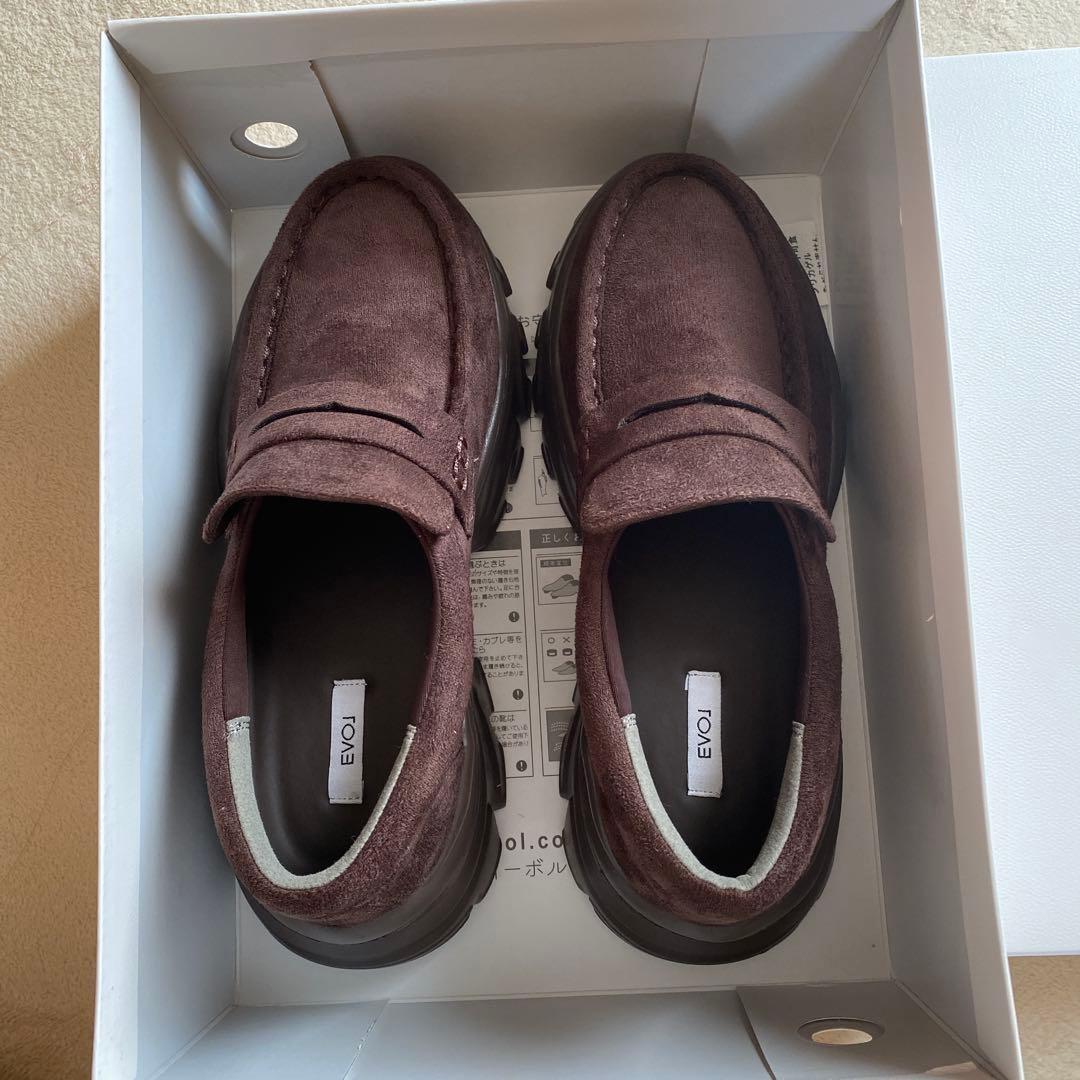 【新品未使用】EVOL スニーカーソールローファー M ブラウン