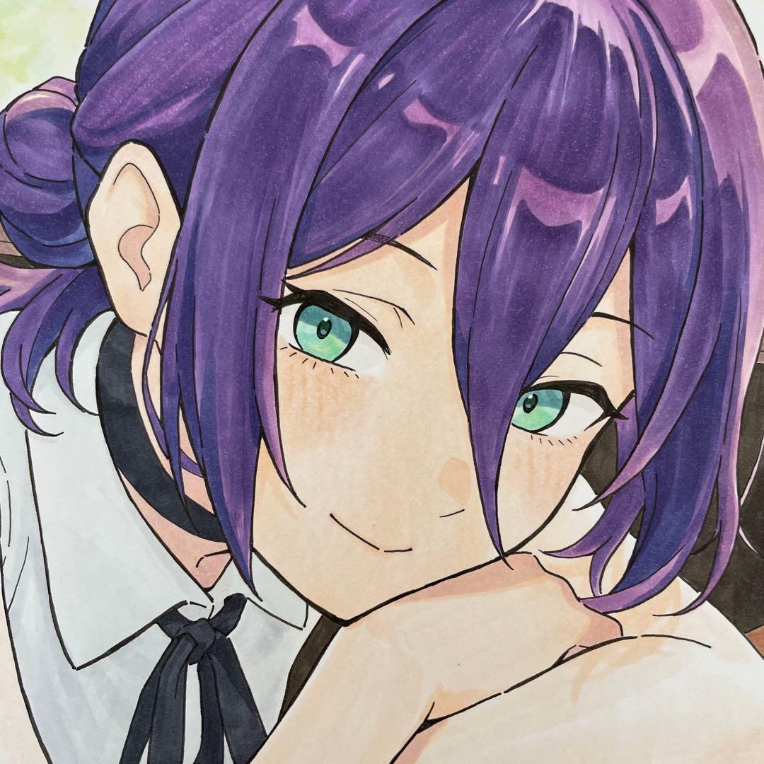 か*ん様 【原画】チェンソーマン　レゼ　ファンアート アナログイラスト 一点もの