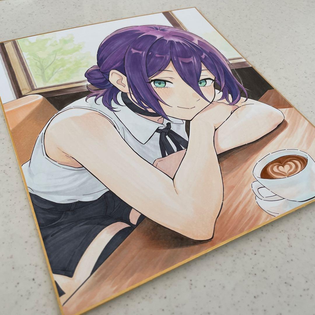 か*ん様 【原画】チェンソーマン　レゼ　ファンアート アナログイラスト 一点もの