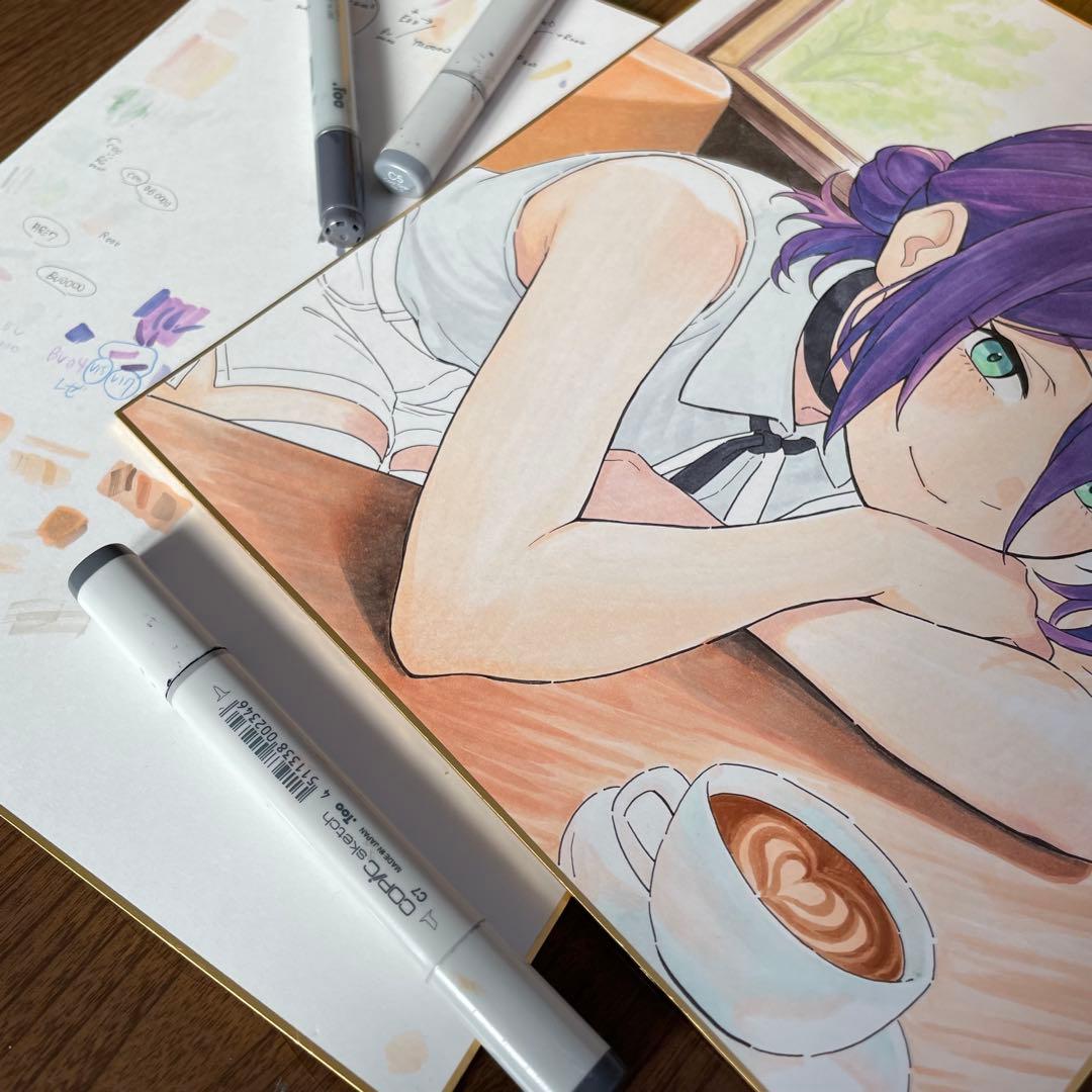 か*ん様 【原画】チェンソーマン　レゼ　ファンアート アナログイラスト 一点もの