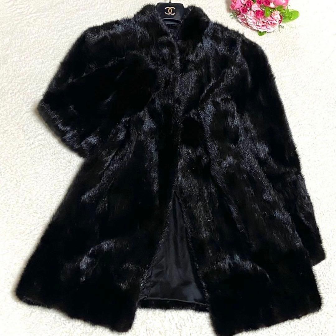 【大きいサイズ】 ミンク 本毛皮 コート サイズ2XL相当 毛並み◎