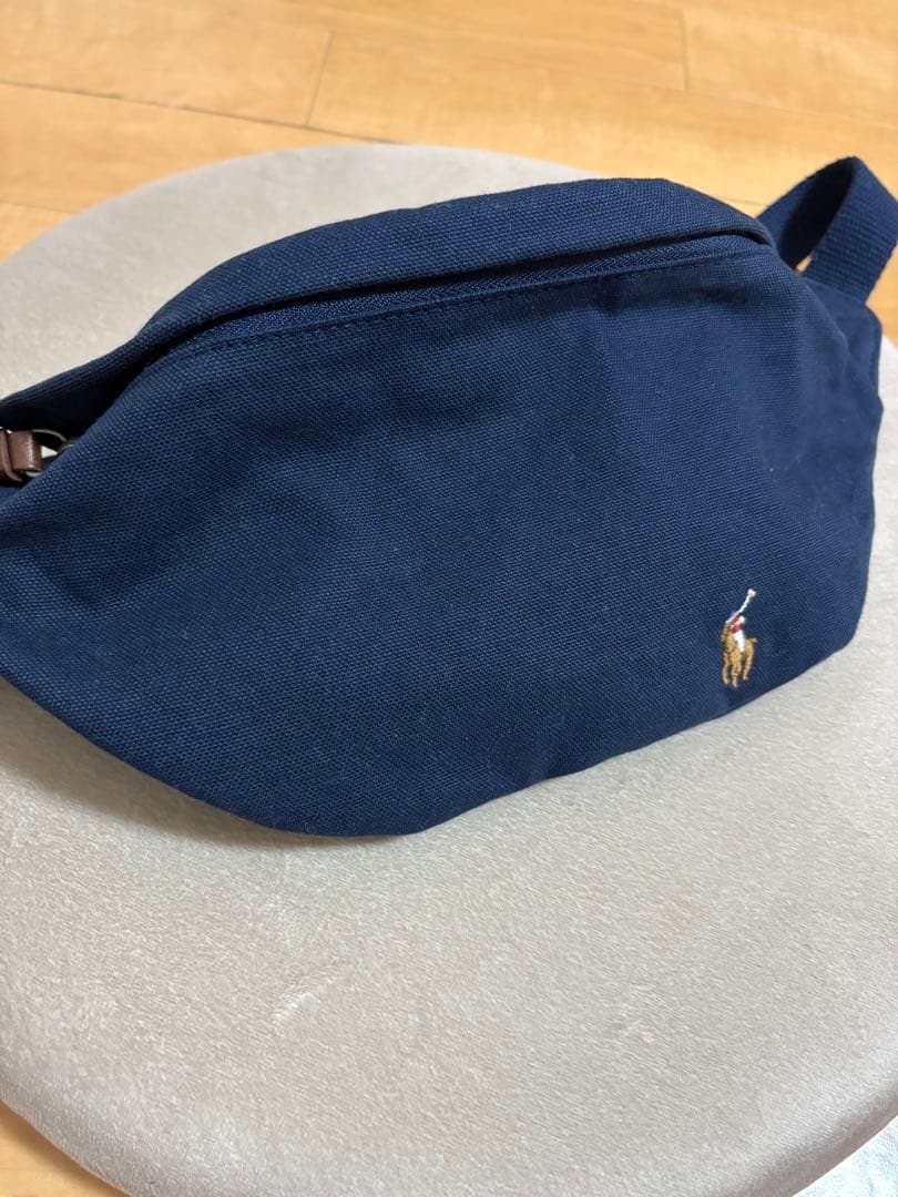 Polo Ralph lauren キャンバスウエストポーチ　ネイビー