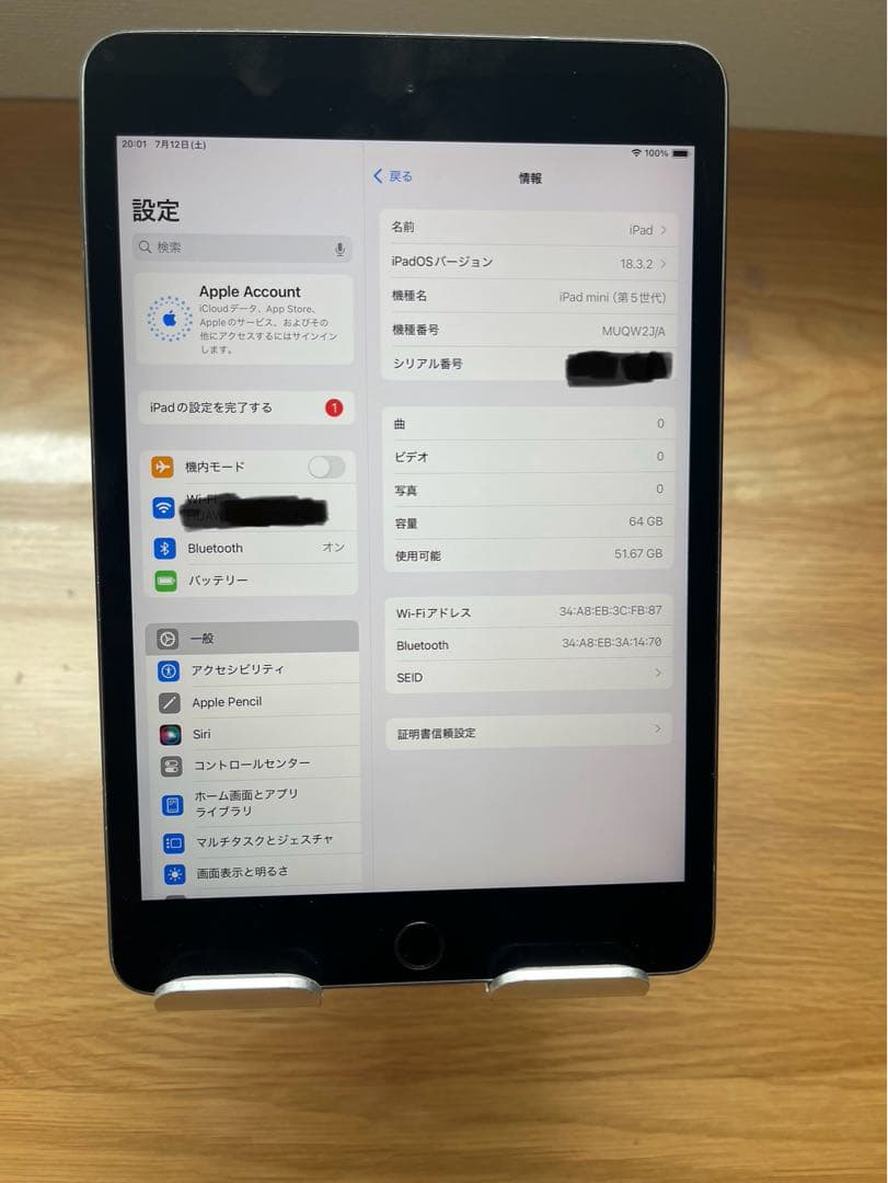 iPad mini (第5世代) スペースグレー 64GB