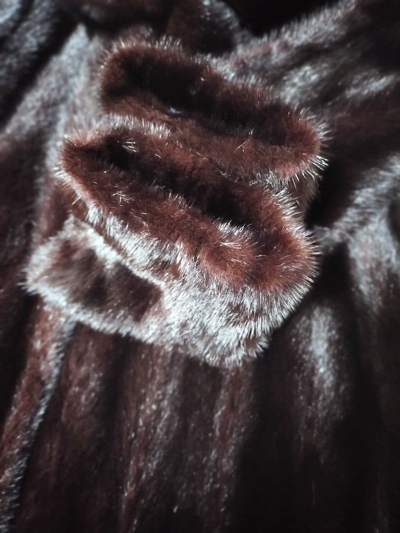 ロングコート　ミンク　毛皮　リアルファー　逆毛　Ｓ