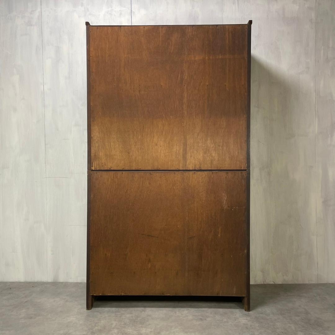 ヴィンテージ 昭和初期 ダイヤガラス 食器棚 水屋 収納 和家具 ビンテージ