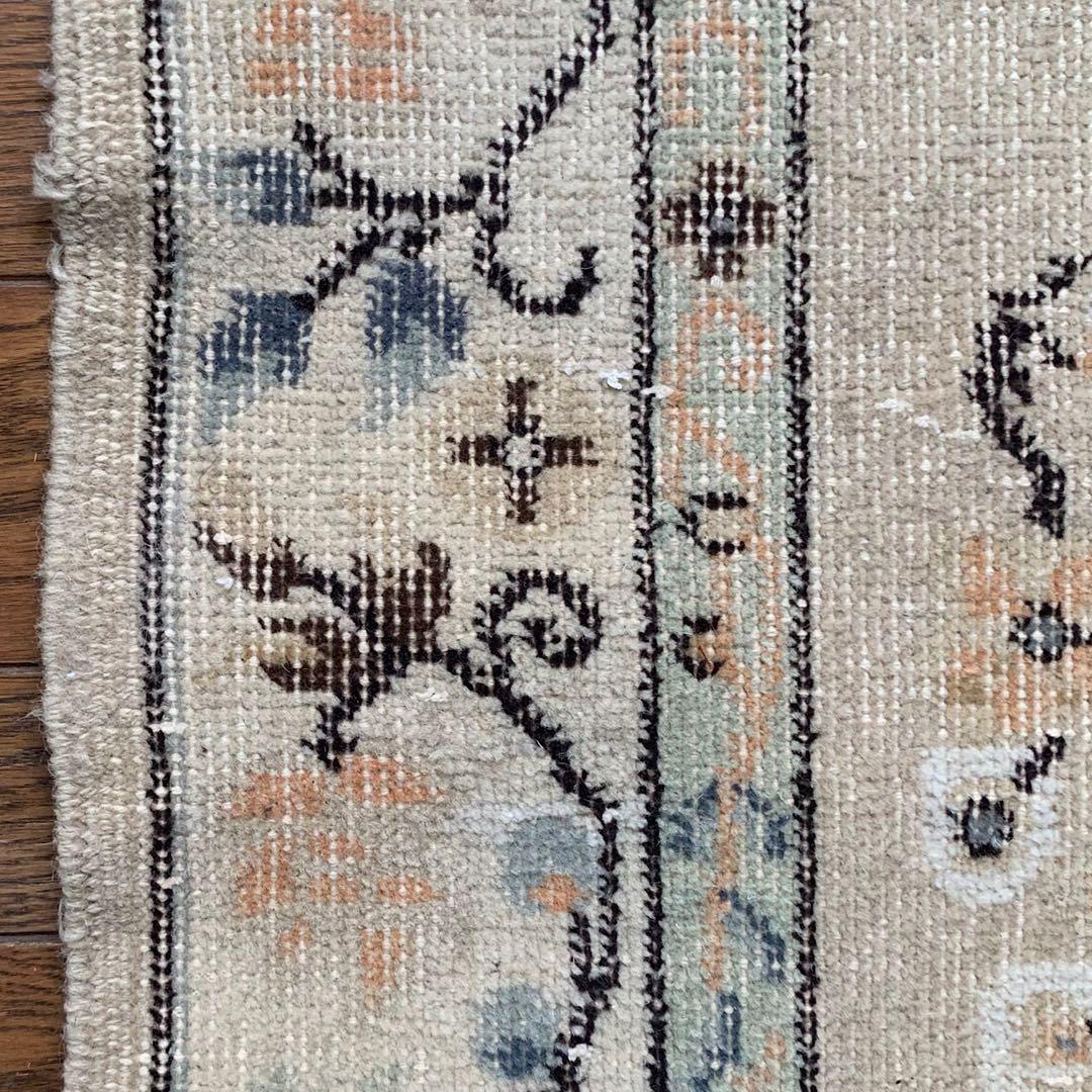 シノワズリ218×117 トルコヴィンテージラグ　ベージュ　オレンジ　トルコラグ