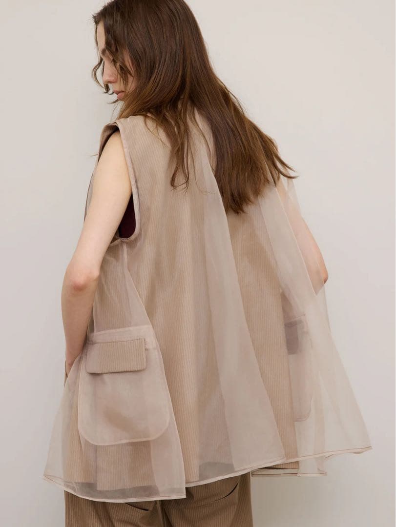 トップス MEDI SHEER DOCKING LADY LIKE VEST