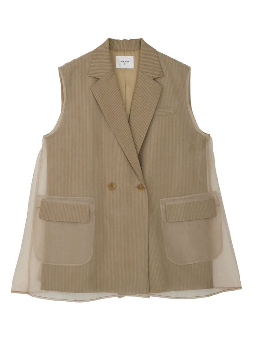 トップス MEDI SHEER DOCKING LADY LIKE VEST