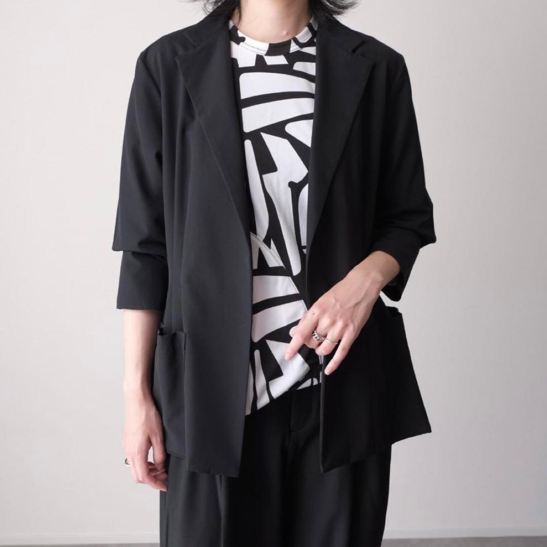 Y's ワイズ ヨウジヤマモト ジャケット 薄手 七分袖 襟変形 羽織り