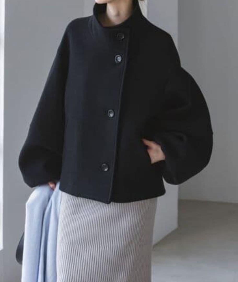 NOBLE ノーブル メルトン パフスリーブ ショートコート