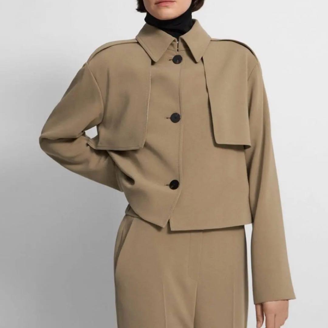 セオリー トレンチ　ジャケット　Dry Crepe Crop Trench W