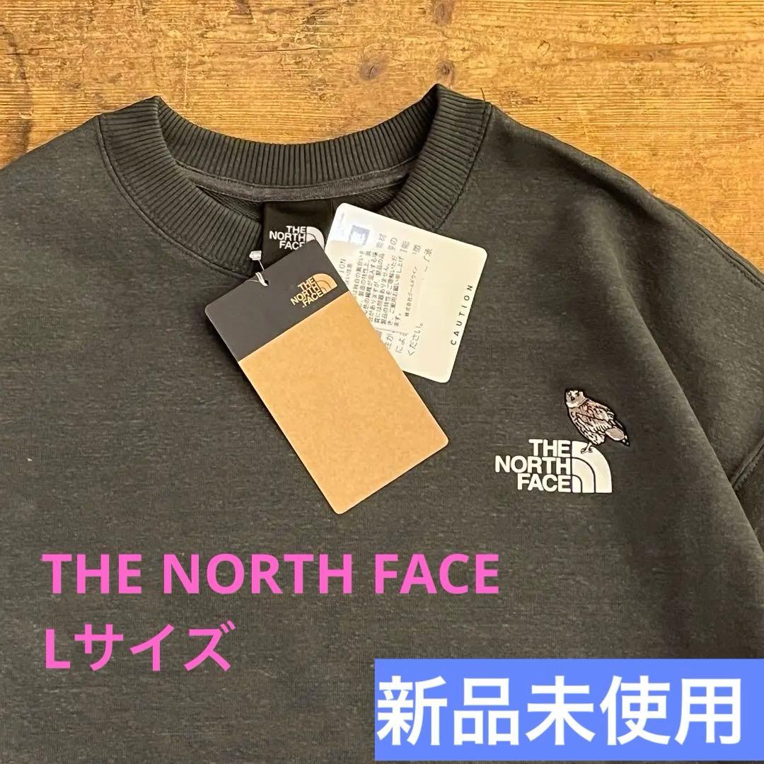 ★新品未使用 ノースフェイス スウェットLサイズ チャコール フクロウ