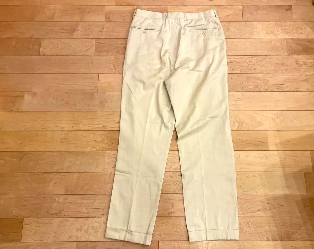 HERMES クリーム色 プリーツスラックス