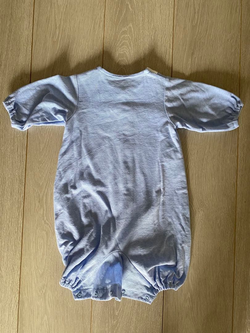 【美品】ファミリア ロンパース2点セット（白・青） サイズ50-60