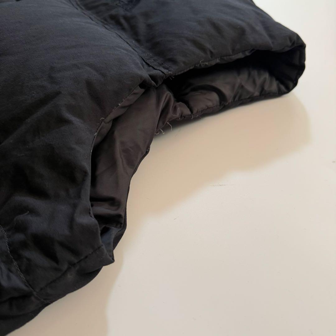 90s✨️XL Y2K ノースフェイス ダウンベスト オールブラック ロゴ刺繍