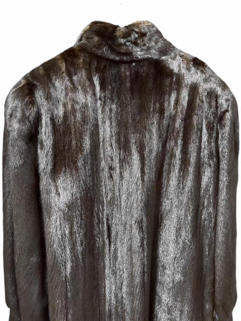 美品 BLACKGLAMA 高級毛皮 ロングコート ミンク 柔らか リアルファー