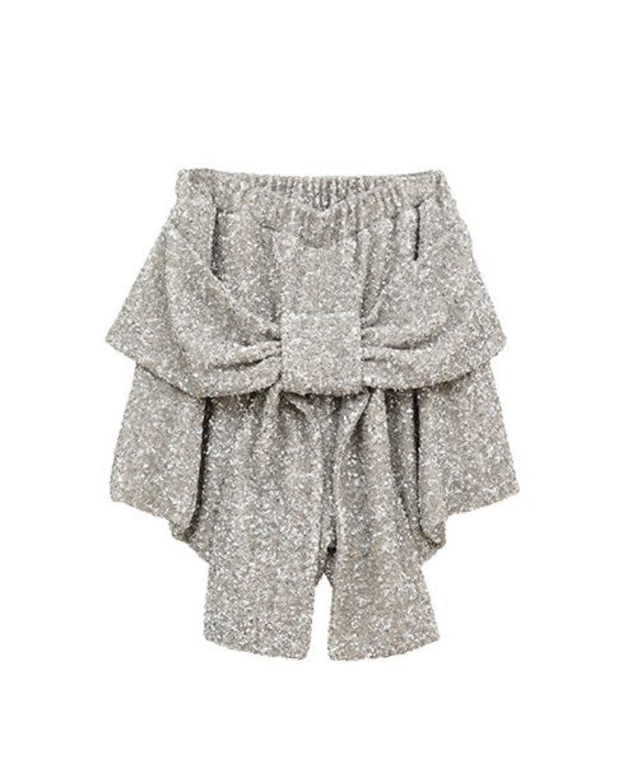 【美品】CandyStripper バルーンパンツ シルバースパンコール リボン