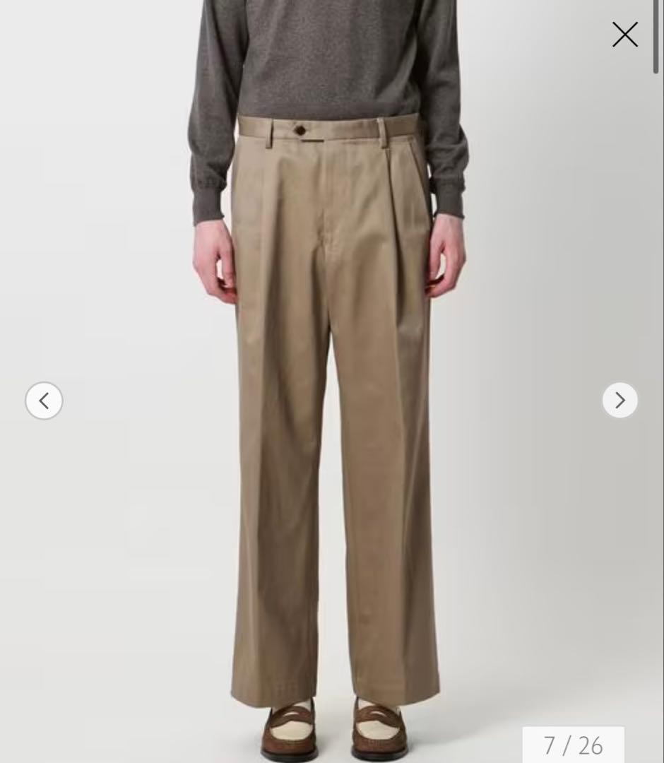 未使用　District 2プリーツ ワイド チノパンツ　Mサイズ