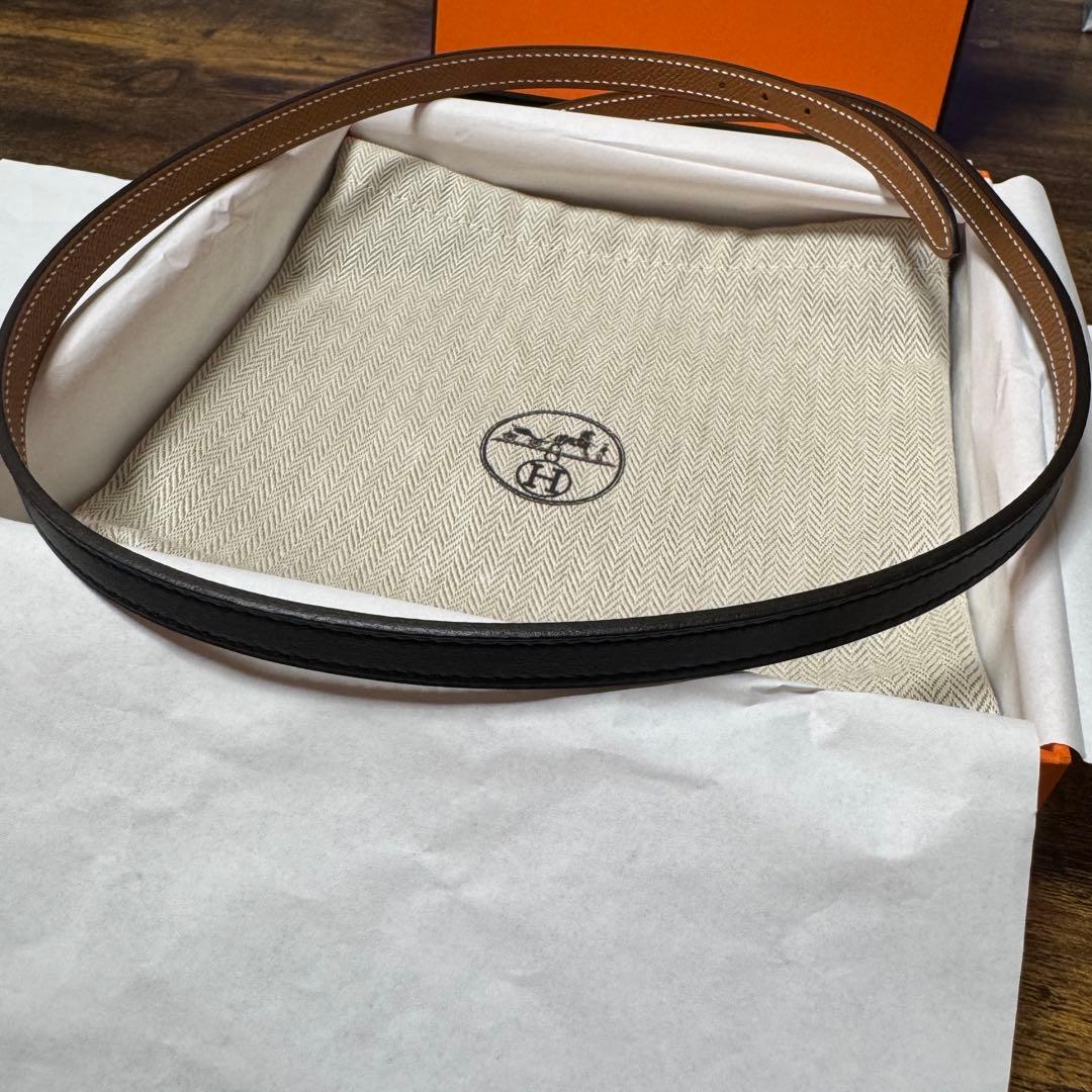 ☆未使用品☆HERMESレザーベルト(黒/ゴールド)＆バックル (ミニH)