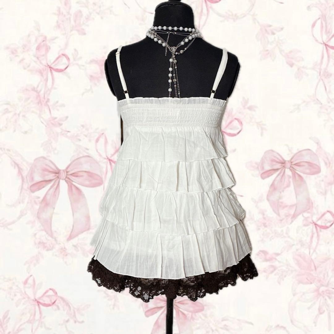 y2k LIZ LISA キャミ ティアード チュニック リボン ウィッシュコア