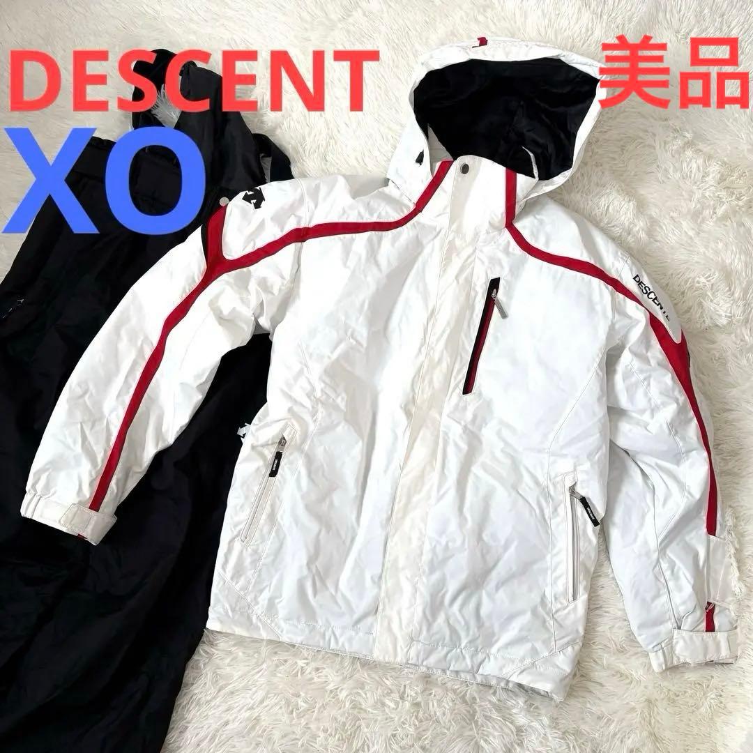 美品☆DESCENTE デサント スキーウェア　上下セット　メンズ　XO 白　黒