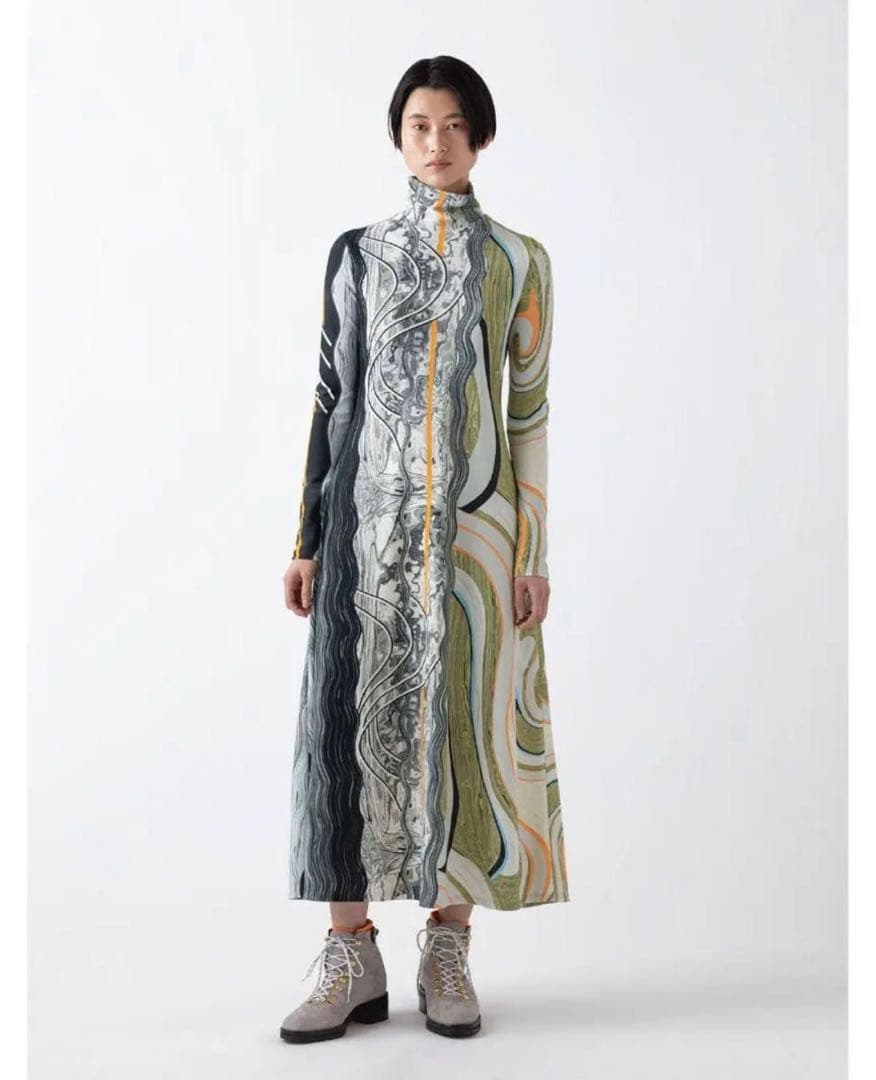 試着のみ21AW mame kurogouchi マーブルワンピース