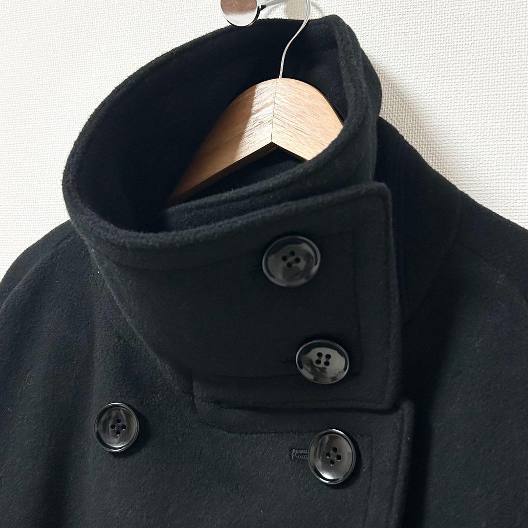 美品✨ノーブル　スタンドカラーオーバーコート　ブラック