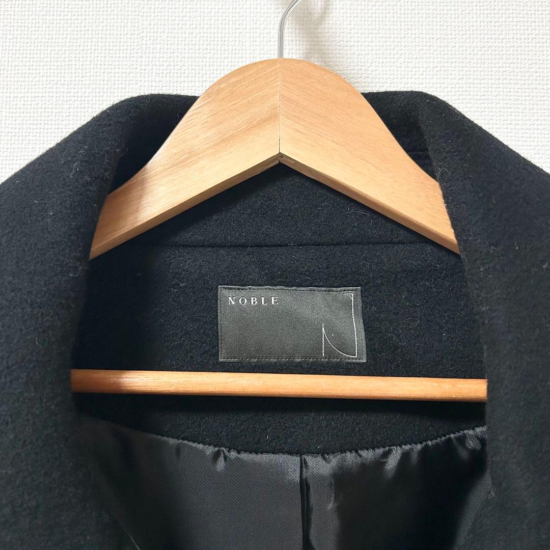 美品✨ノーブル　スタンドカラーオーバーコート　ブラック