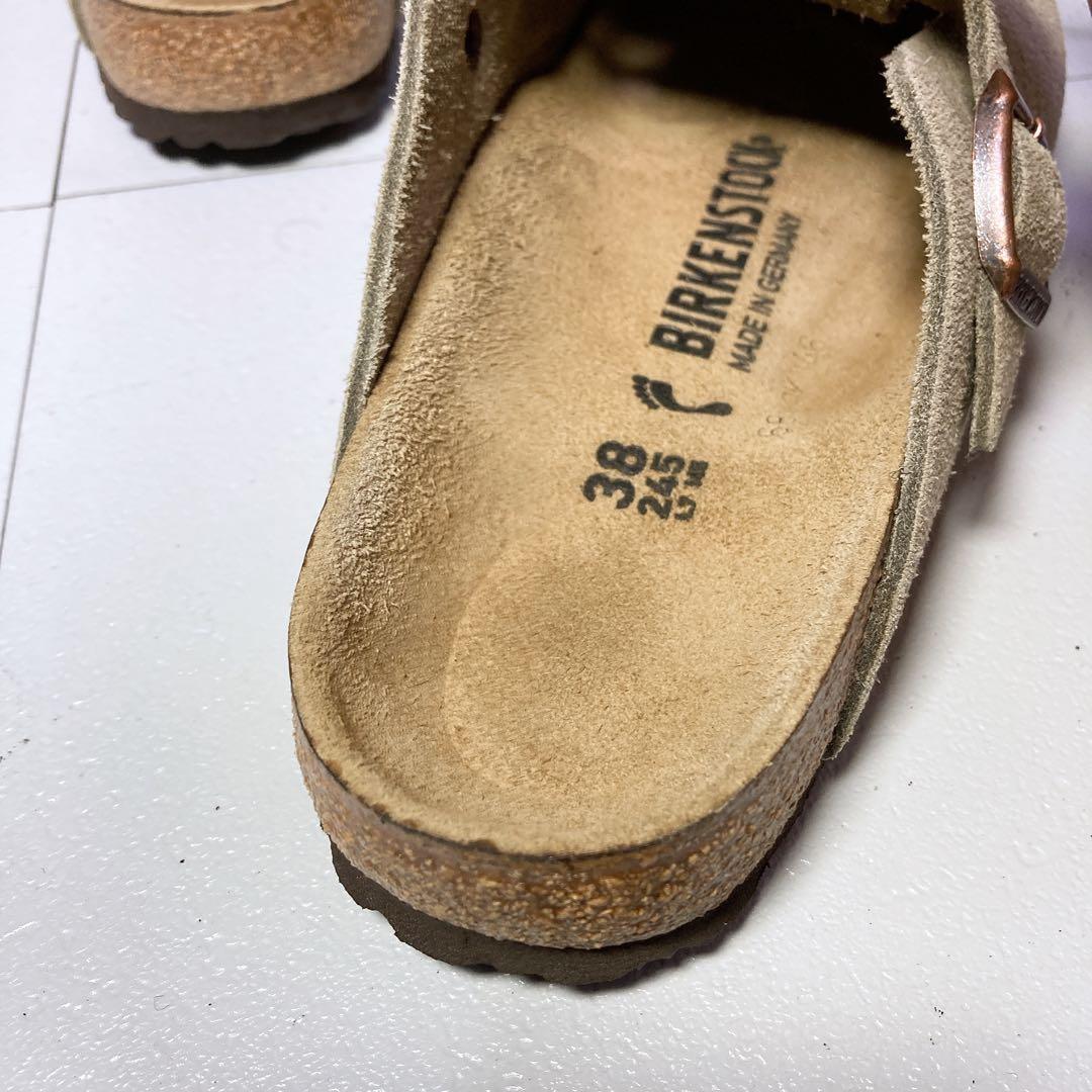 極美品 ビルケンシュトック ボストン トープ サボサンダル 24.5 ナロー幅