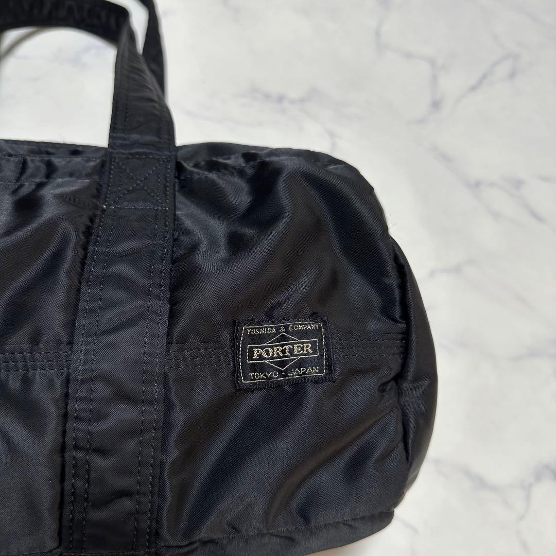 美品　ポーター　タンカー　ミニボストンバッグ　ドラムバッグ　ブラック　ナイロン