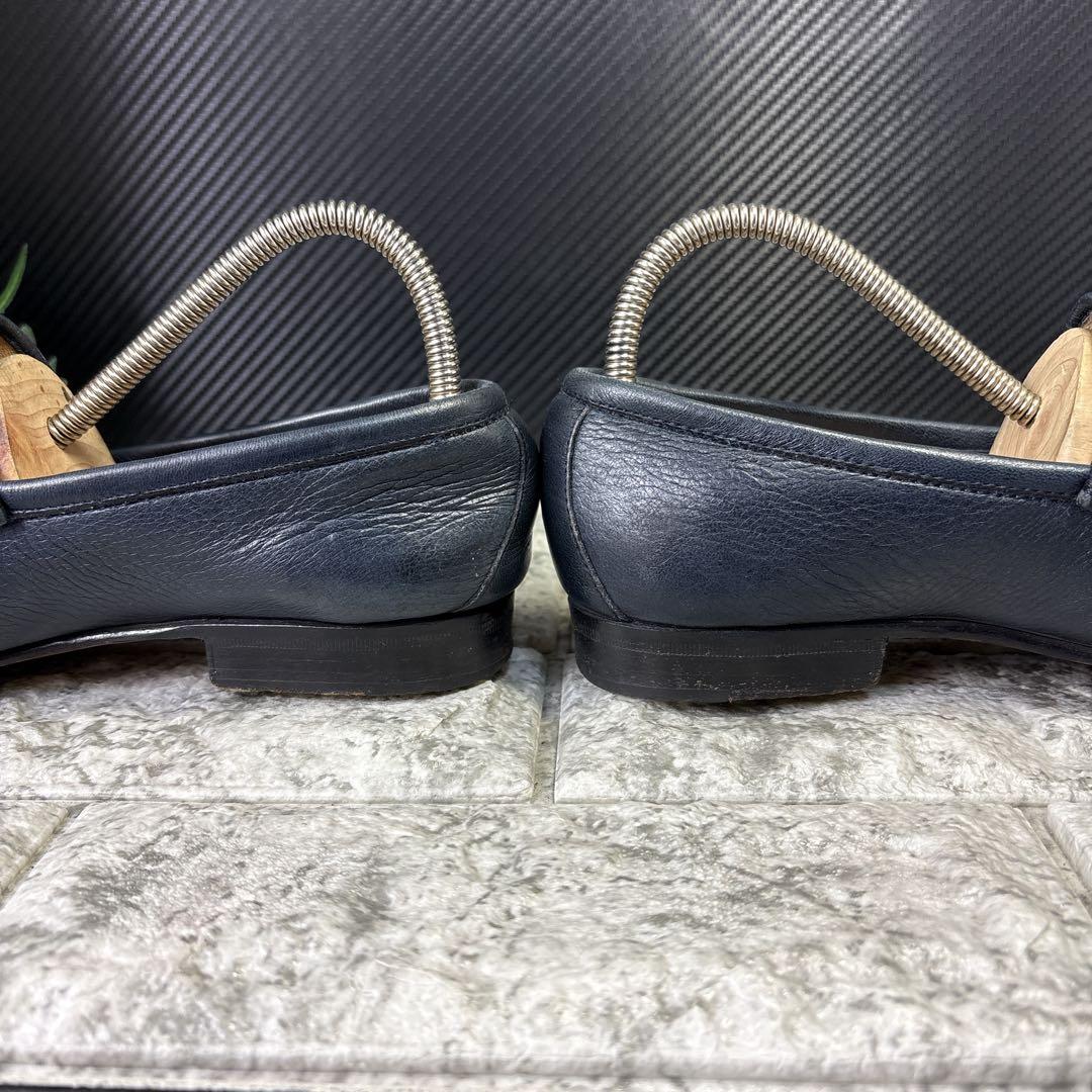 グッチGUCCI　ホースビットローファー　紺　シルバー　36 1/2 ビンテージ