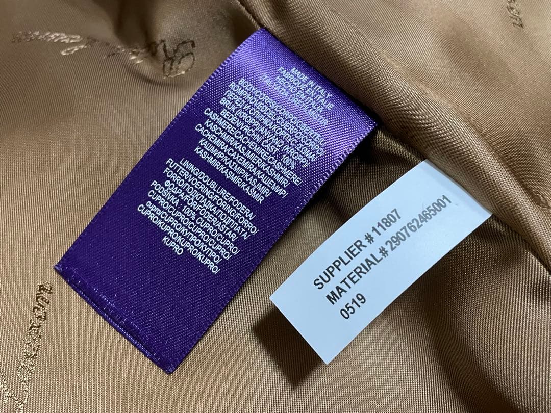 ラルフローレン パープルレーベル カシミヤ100 テーラードジャケット4 美品