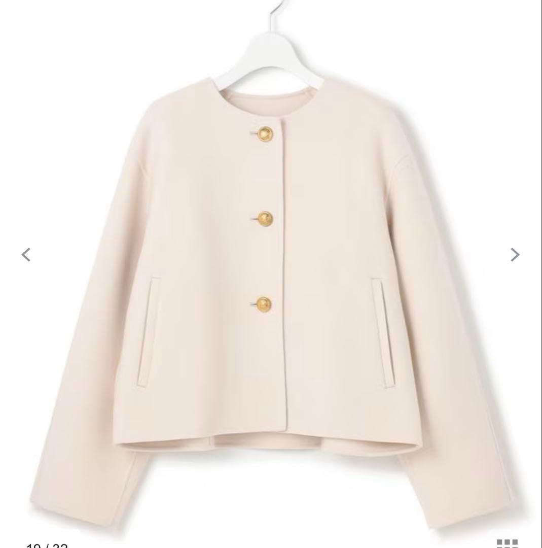 ウールリバーノーカラーコート