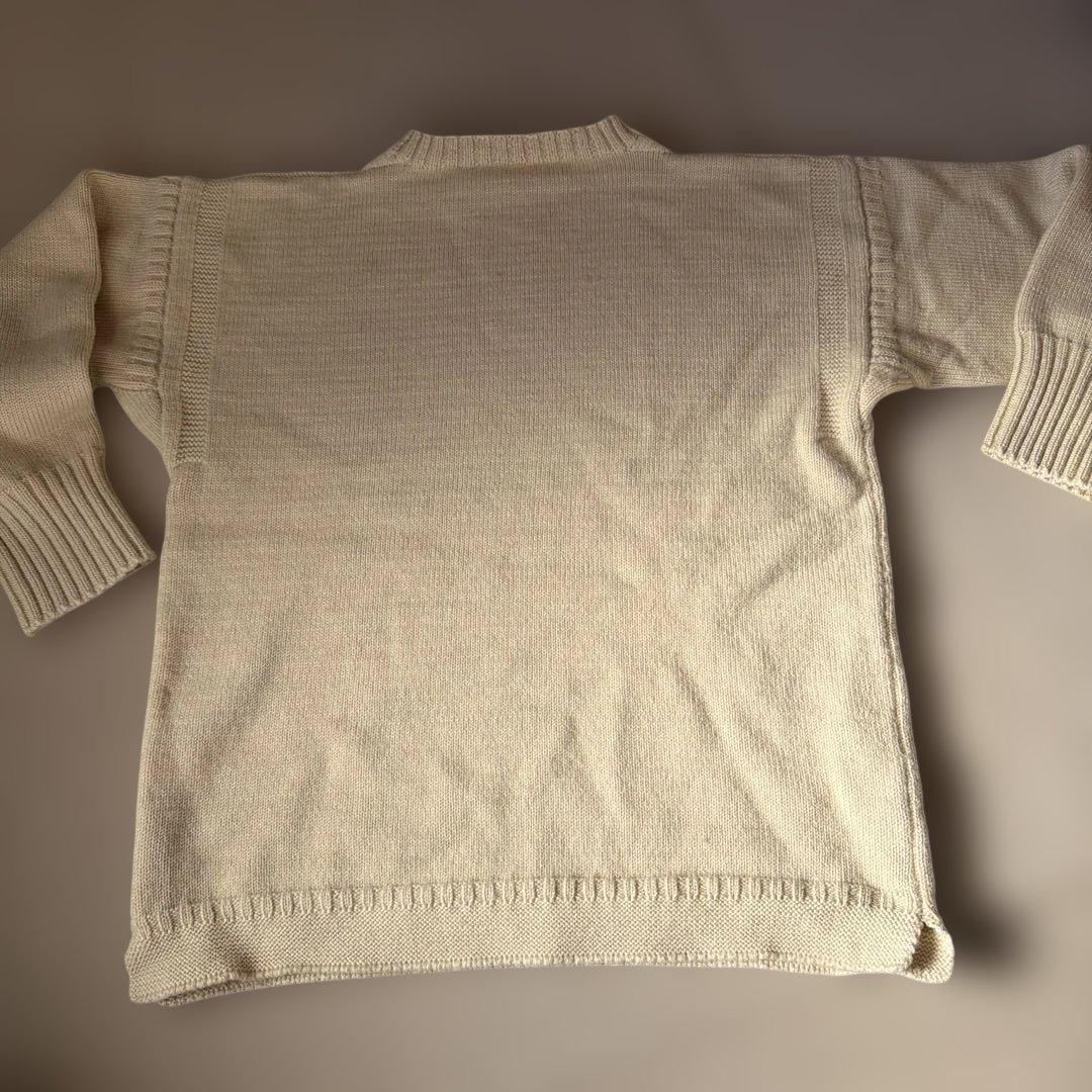 英国製【ルトリコチュール】ガンジーセーター　ナチュラル　40