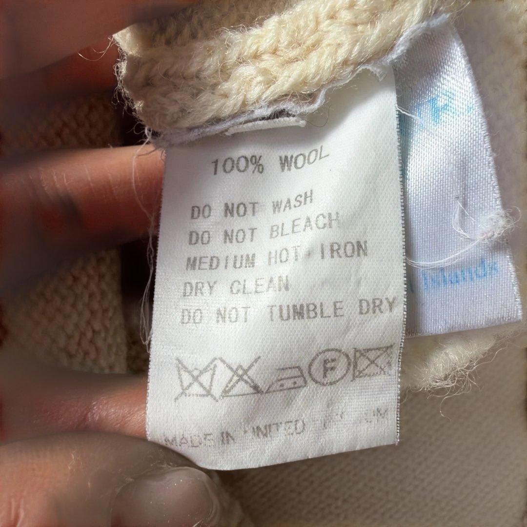 英国製【ルトリコチュール】ガンジーセーター　ナチュラル　40