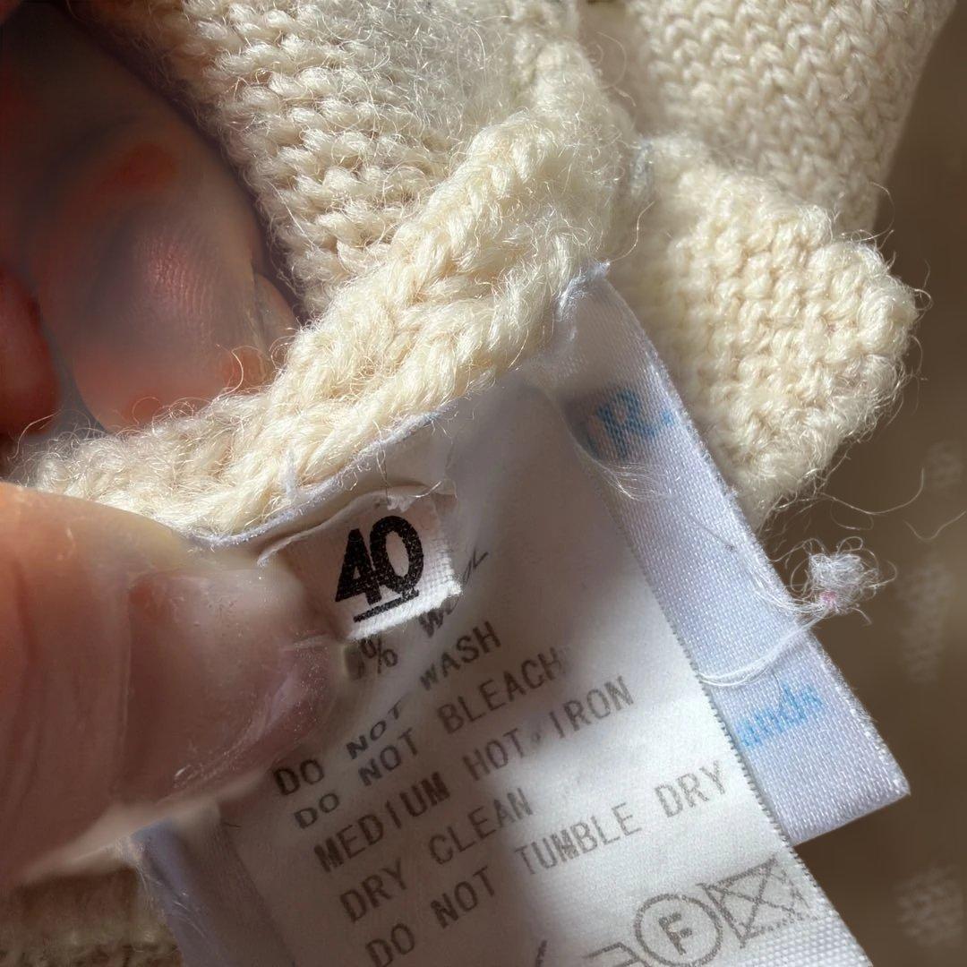 英国製【ルトリコチュール】ガンジーセーター　ナチュラル　40