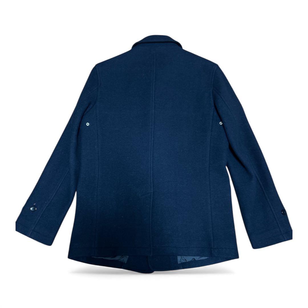 【美品】SHIPS super140s Pコート ウール100% ネイビー　M