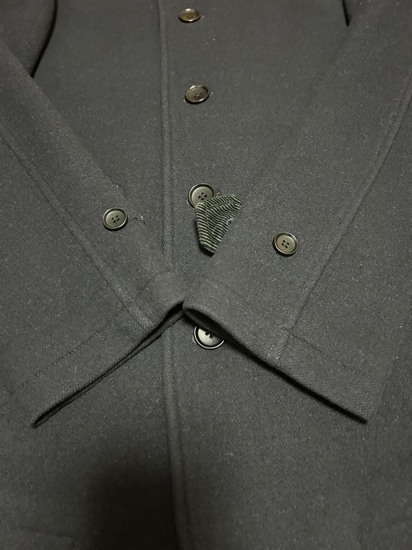 【美品】SHIPS super140s Pコート ウール100% ネイビー　M